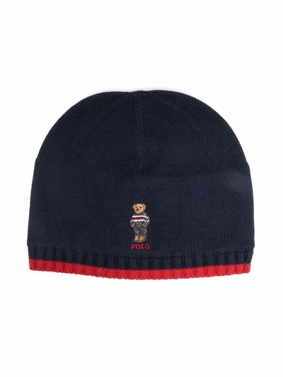 Polo Ralph Lauren Embroidered Logo Knitted Hat In Blue