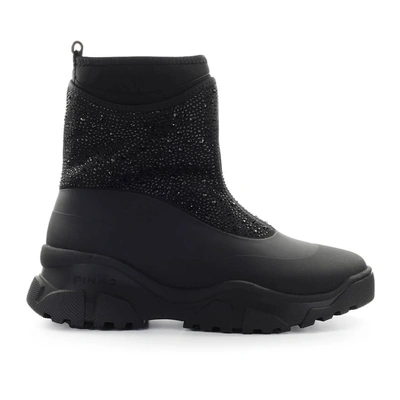 Pinko Black Leather And Neoprene Ankle Boot