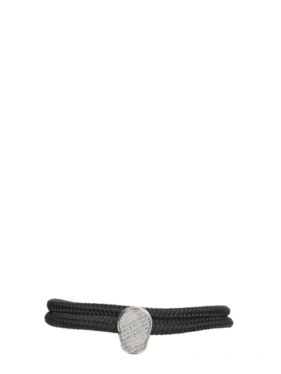 Alexander Mcqueen Double Round Bracelet With Skull Tag In Silver