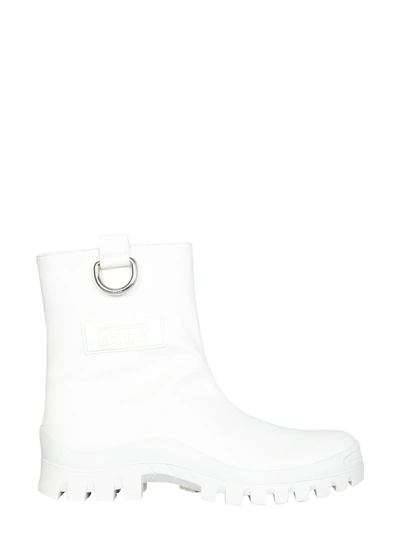 Msgm Ankle Boots In White