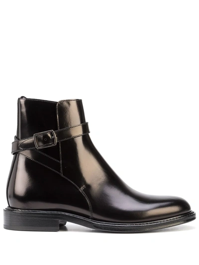 Saint Laurent Army 20 Ankle Boots In Black