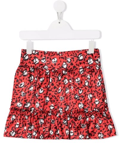 The Marc Jacobs Kids' Leopard-print Flared Skirt In Red