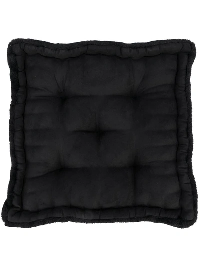 Apparis Claudia Faux Fur Floor Pillow In Black
