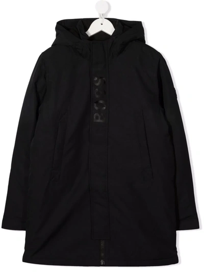 Bosswear Teen Logo-print Padded Coat In Black
