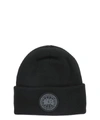 Canada Goose Large Disc-embellished Thermal Beanie In Black