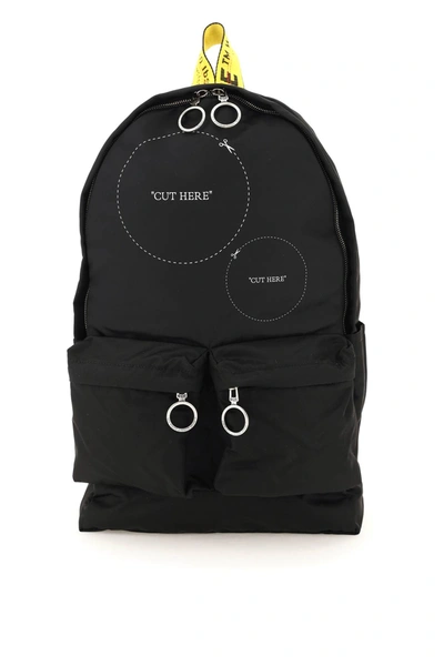 Off-white Cut Out Print Nylon Backpack In Black
