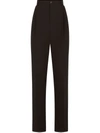 Dolce & Gabbana High-waisted Tailored Trousers In Black