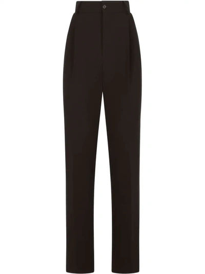 Dolce & Gabbana High-waisted Tailored Trousers In Black