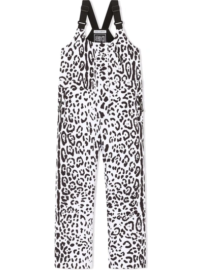 Dolce & Gabbana Kids' Leopard-print Snow Trousers In Black