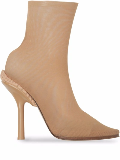 Burberry Sock-style Stretch Ankle Boots In Neutrals