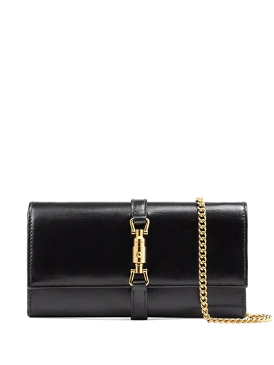 Gucci Jackie 1961 Leather Wallet Cross-body Bag In Black