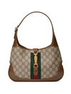 Gucci Jackie 1961 Small Webbing-trimmed Coated-canvas And Leather Shoulder Bag In Neutrals