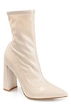 Journee Collection Veralee Pointed Toe Block Heel Boot In Bone