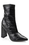 Journee Collection Veralee Pointed Toe Block Heel Boot In Croco