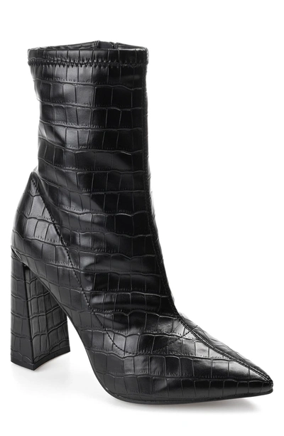 Journee Collection Veralee Pointed Toe Block Heel Boot In Multi