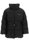 OFF-WHITE BELTED DOWN JACKET,OMED029F21FAB001 1001