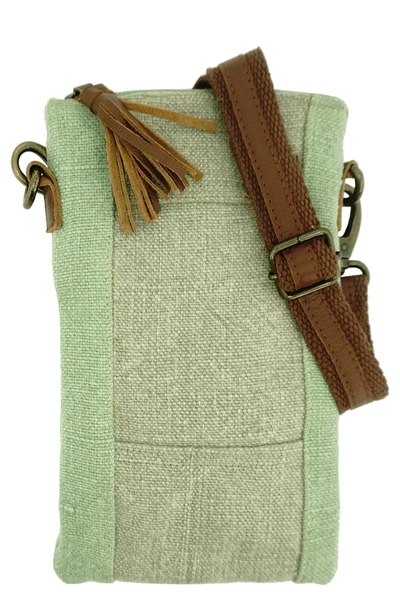 Vintage Addiction Crossbody Bag In Ash Grey/sea Green