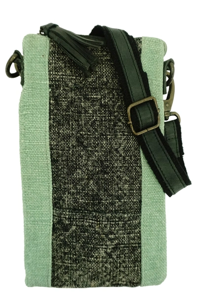 Vintage Addiction Two-tone Crossbody Bag In Charcoal/sea Green