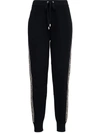 MICHAEL MICHAEL KORS BLACK JOGGERS WITH SIDE LOGO BAND,MS1301K1FW001