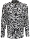 SAINT LAURENT OPAQUE AND GLOSSY SPARKLE PRINTED SILK SHIRT,646850Y2D149787