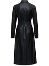 Pinko Long Chemisier Leatheret Dress With Belt In Black