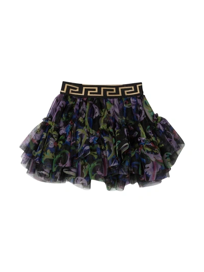 Versace Babies' Young Girls Patterned Skirt In Multicolor