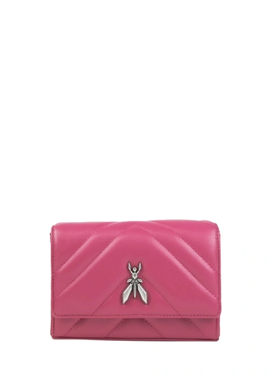 Patrizia Pepe Leather Shoulder Bag In Fuchsia