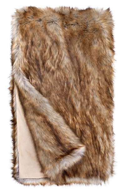 Donna Salyers Fabulous-furs Limited Edition Tawny Fox Faux Fur Throw In Tawny Fox