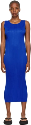 Issey Miyake New Colorful Basics 2 Tank Dress In Blue