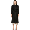 Harris Wharf London Long Belted Felt Coat In Black