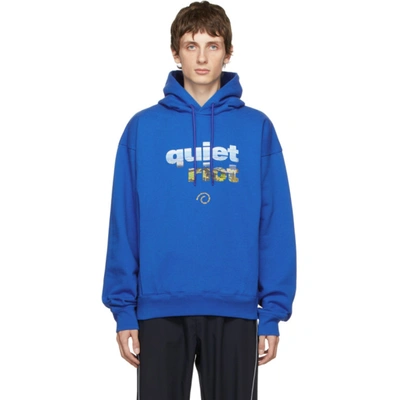 Martine Rose Quiet Riot Hoodie In Blue