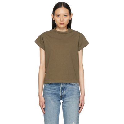 Agolde Anika Cotton-jersey T-shirt In Chocolate Chip