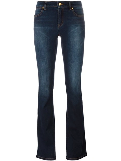 Michael Michael Kors Faded Mid-rise Bootcut Jeans In Blue