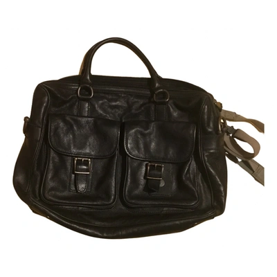Pre-owned Fossil Leather Weekend Bag In Black