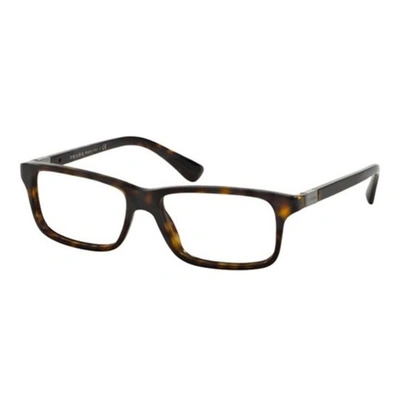 Prada Demo Square Mens Eyeglasses Pr 06sv 2au1o1 56 In Tortoise