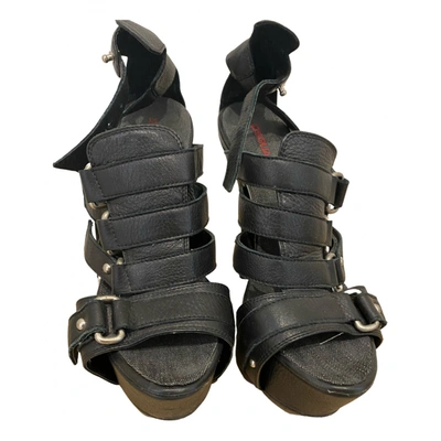 Pre-owned Dsquared2 Leather Sandals In Black