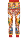 Dolce & Gabbana Printed Cotton-jersey Track Pants In Red