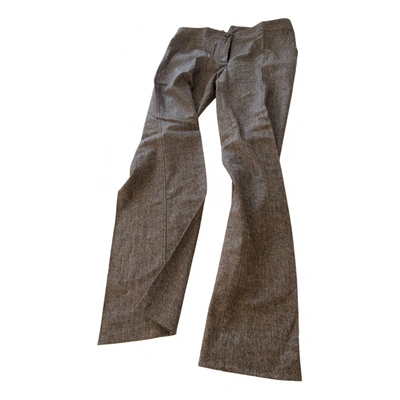 Pre-owned Dolce & Gabbana Wool Straight Pants In Brown