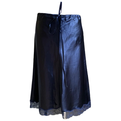 Pre-owned Nina Ricci Silk Mid-length Skirt In Blue