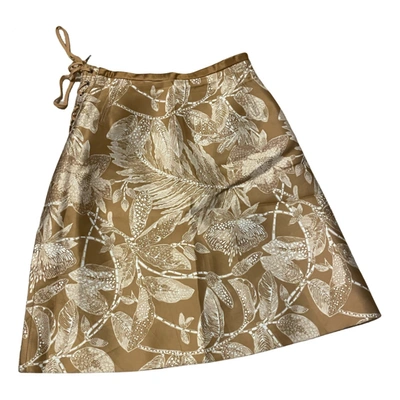 Pre-owned Chloé Silk Mid-length Skirt In Beige