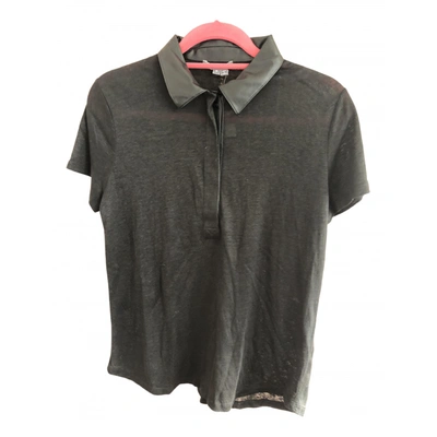 Pre-owned Vince Linen Polo In Black