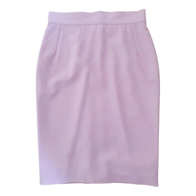 Pre-owned Gai Mattiolo Wool Mid-length Skirt In Pink