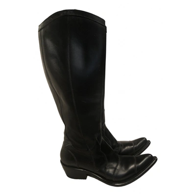 Pre-owned Gianni Barbato Leather Boots In Black