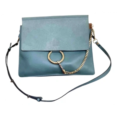 Pre-owned Chloé Faye Leather Crossbody Bag In Blue