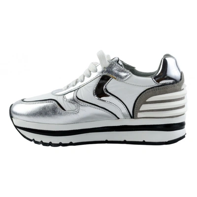 Pre-owned Voile Blanche Leather Trainers In Silver