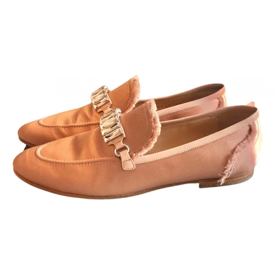 Pre-owned Giuseppe Zanotti Leather Flats In Pink