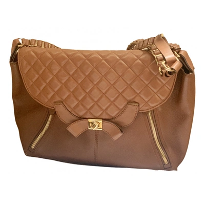 Pre-owned Moschino Leather Crossbody Bag In Camel