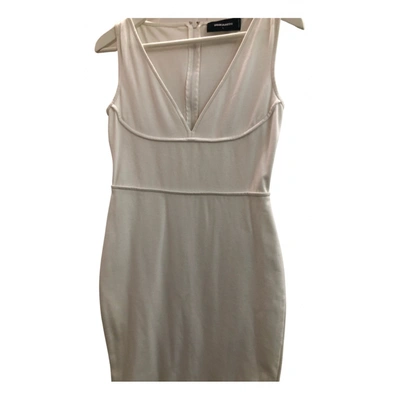 Pre-owned Dsquared2 Mid-length Dress In White