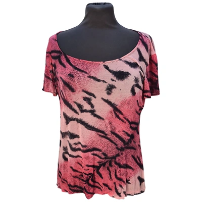 Pre-owned Roberto Cavalli Pink Synthetic Top