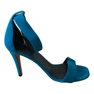 Pre-owned Celine Sandals In Turquoise